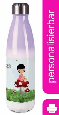 CreaDesign Edelstahl Kinder Thermoflasche / Trinkflasche bunt Waldfee Spülmaschinenfest Auslaufsicher Bruchfest Doppelwandig Für Heißgetränke geeignet Mit Deckel Isoliert