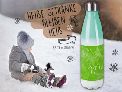 CreaDesign Edelstahl Kinder Thermoflasche / Trinkflasche bunt Traum Farbe grün Spülmaschinenfest Auslaufsicher Bruchfest Doppelwandig Für Heißgetränke geeignet Mit Deckel Isoliert