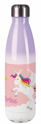 CreaDesign Edelstahl Kinder Thermoflasche / Trinkflasche bunt Pegasus Farbe rosa Spülmaschinenfest Auslaufsicher Bruchfest Doppelwandig Für Heißgetränke geeignet Mit Deckel Isoliert