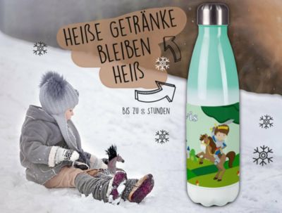 CreaDesign Edelstahl Kinder Thermoflasche / Trinkflasche bunt Ritter 2 Spülmaschinenfest Auslaufsicher Bruchfest Doppelwandig Für Heißgetränke geeignet Mit Deckel Isoliert