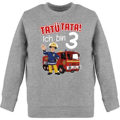 Feuerwehrmann Sam Mädchen - Kinder Sweatshirt Pullover für Jungen und Mädchen - Tatü Tata! Ich bin 3 - rot - Sweatshirts für Kinder