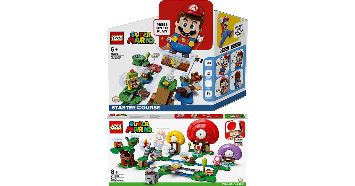 Spielzeug: Lego  Super Mario Bundle: Starterset 71360 Abenteuer mit Mario™ Starterset + Erweiterungsset 71368 Toads Schatzsuche