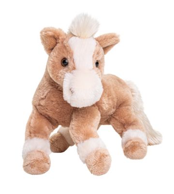 27cm hoch braun-weiß oder beige-weiß Uni-Toys stehendes Pferd ca 