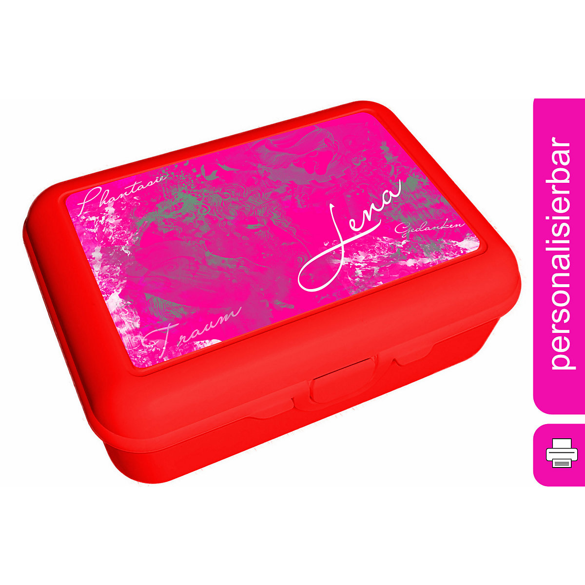 CreaDesign Brotdose mit Trennschale / Einsatz mit Name personalisiert Traum pink Spülmaschinenfest Mit Deckel BPA Frei Erweiterbar Leicht zu Säubern mit Namen Wiederverwendbar