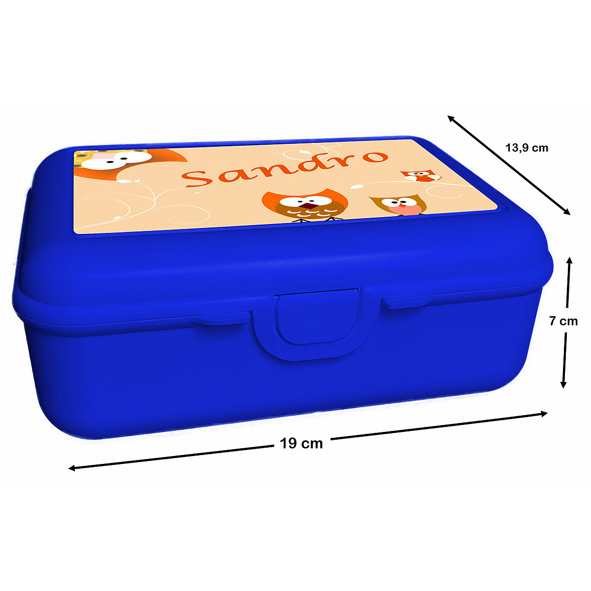 CreaDesign Brotdose mit Trennschale / Einsatz mit Name personalisiert Eule orange Spülmaschinenfest Mit Deckel BPA Frei Erweiterbar Leicht zu Säubern mit Namen Wiederverwendbar RI11142