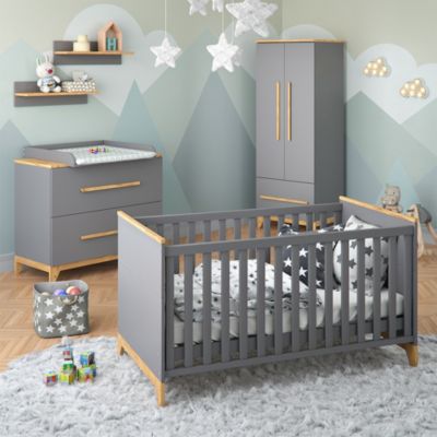 Babymöbel Set Malia Anthrazit Naturholz 5 Teile | myToys
