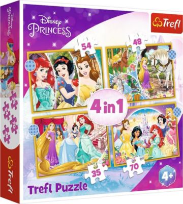 Trefl 4 in 1 35+48+54+70 Teile Mädchen Disney Minnie Maus Puzzle Neu 
