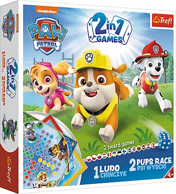 2 in 1 Spiel Ludo + Pups Rennen PAW Patrol