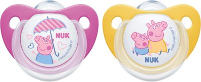 NUK Peppa Pig Trendline Silikon-Schnuller, kiefergerechte Form, BPA fr