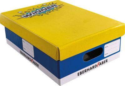 Schulbox/Schulkarton Winner, faltbar, 100% aus recyceltem Papier, 31 x 22 x 9,5 cm