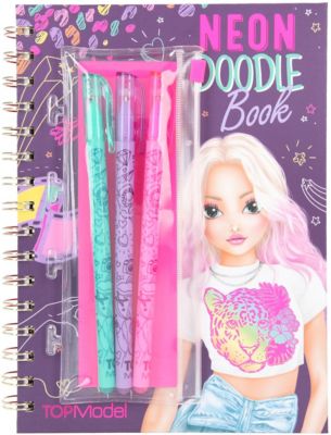 TOPModel Malbuchset NEON Doodle Book, inkl. Gelstiften & Stickern