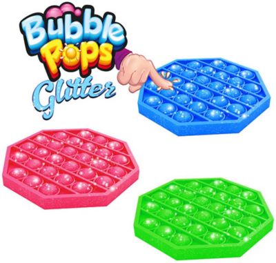 Bubble Pops Fidget "Octagon Glitzer" 3-fach sortiert