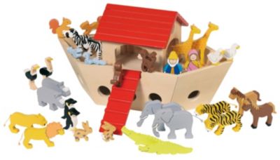 Tobar Noahs Arche Spielset  aus Holz 19 Teile Figur Holzspielzeug Schiff Klötze 