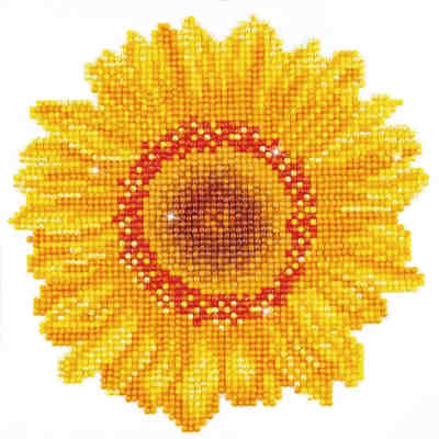 DIAMOND DOTZ® Original Diamond Painting "Happy Sunflower“ 20 x 20 cm ab 8 Jahren (DD3.004)