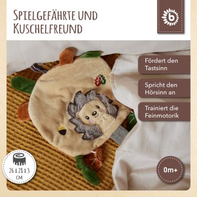 Schmusetuch Baby Igel Knistereffek Schnuffeltuch 25cm Greifspielzeug Knistertuch 