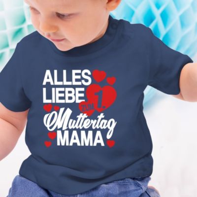 Baby T-Shirt kurzarm Alles Gute zum 1 Muttertag Herz Geschenk für 
