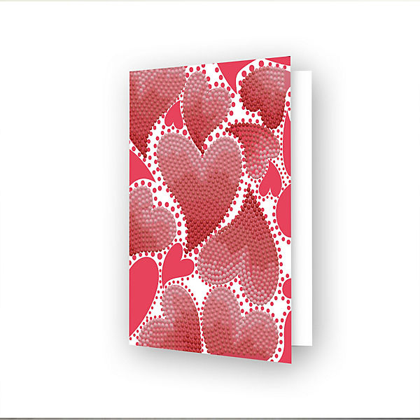 DIAMOND DOTZ® Original Diamond Painting Greeting Card "Hearts Swirl“ Postkarte 12,6 x 17,7 cm ab 8 Jahren (DDG.032)