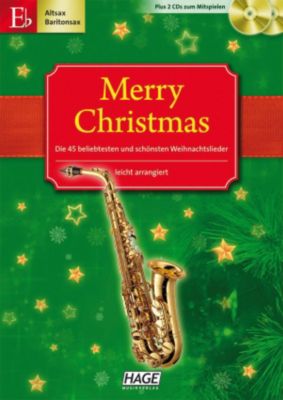 Buch - Merry Christmas Altsax / Baritonsax / Es-Klarinette, mit 2 Audio-CDs Kinder