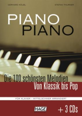 Buch - Piano Piano 1 - Die 100 sch�nsten Melodien von Klassik bis Pop, mittelschwer, mit 3 Audio-CDs