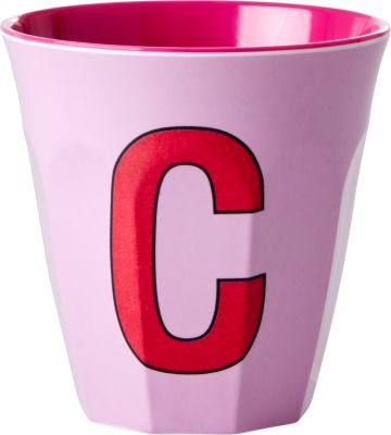 rice Trinkbecher Buchstabe C Ø 9 cm / 200 ml rosa