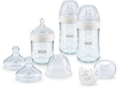 NUK Nature Sense Glasflaschen Set Babyflaschen Trinksauger Muttermilch Flasche 