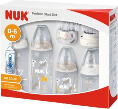 Silikon-Schnuller für Mädchen Temperaturkontrolle BPA-frei Anti-Kolik Jungen 300 ml NUK First Choice+ 0-6 Monate 