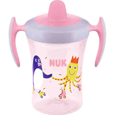 NUK Trainer Cup 230ml, weiche Trinktülle, auslaufsicher, ab 6 Monaten, BPA frei, rosa