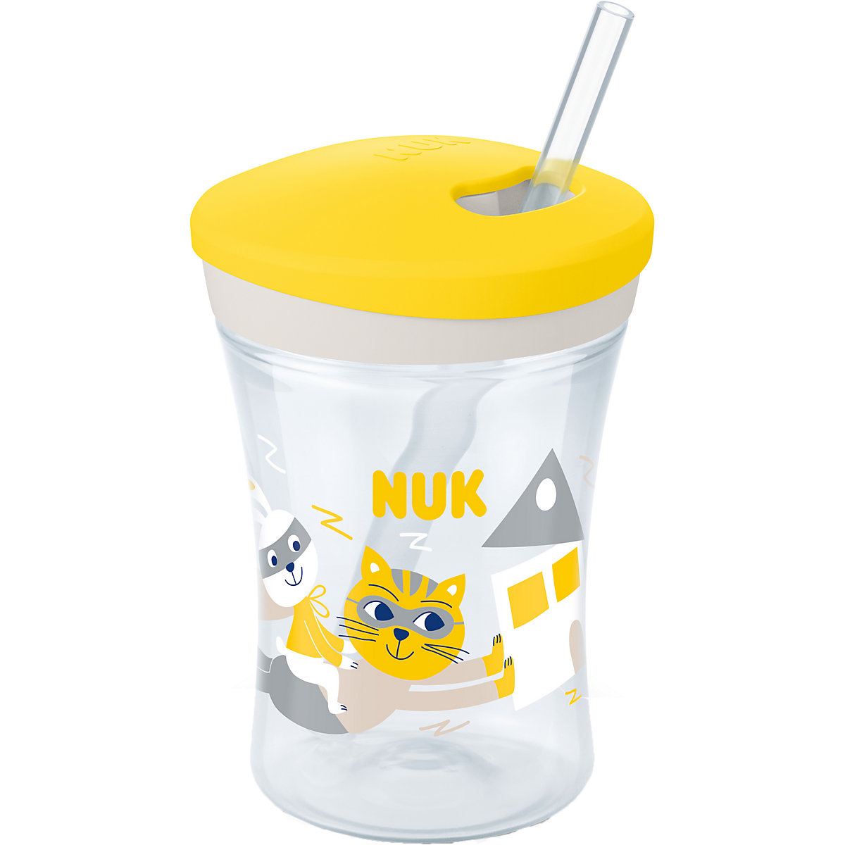 NUK Action Cup 230ml weicher Trinkhalm auslaufsicher ab 12 Monaten gelb