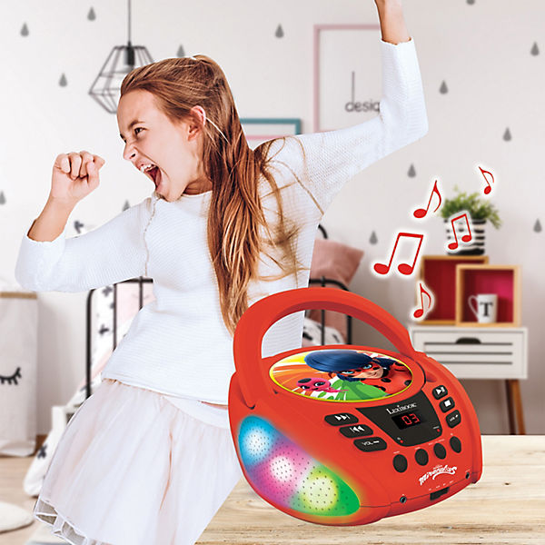 Miraculous - Bluetooth-CD-Player für Kinder - Tragbar, Lichteffekte, M