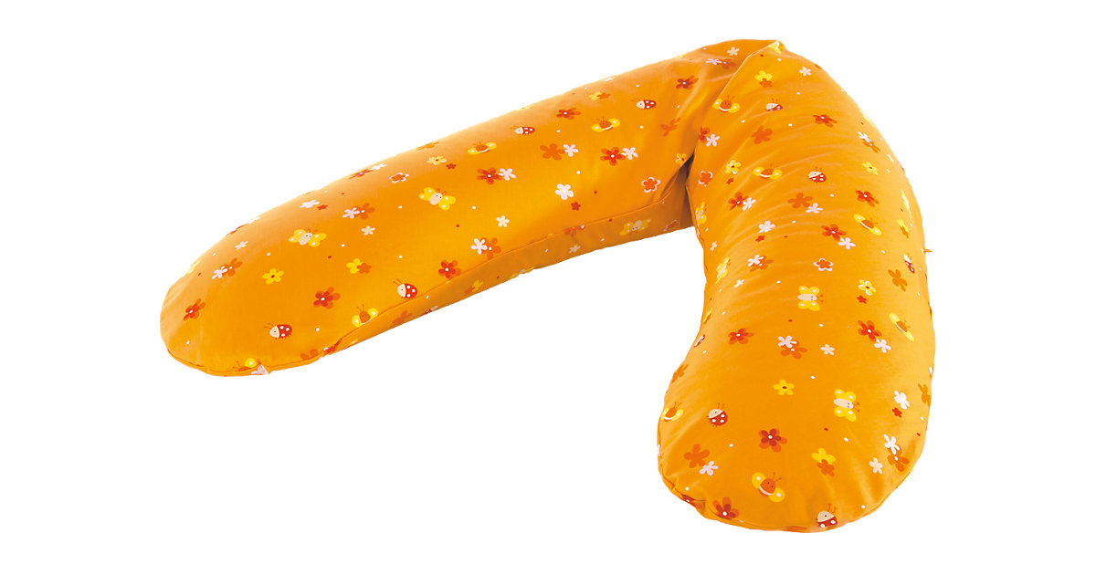 Bezug Stillkissen Original 190 cm, Blumenwiese orange Kinder