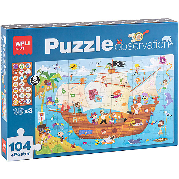 Piratenschiff Puzzle und Suchspiel in 1 Box