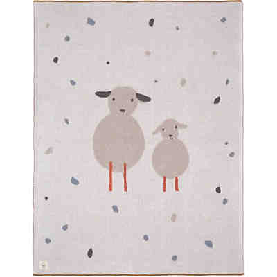 Babystrickdecke - Knitted Blanket Tiny Farmer Sheep 75 x 100 cm