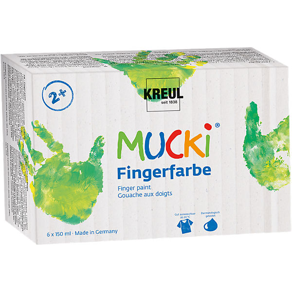 MUCKI Fingerfarbe 6er Set 150 ml