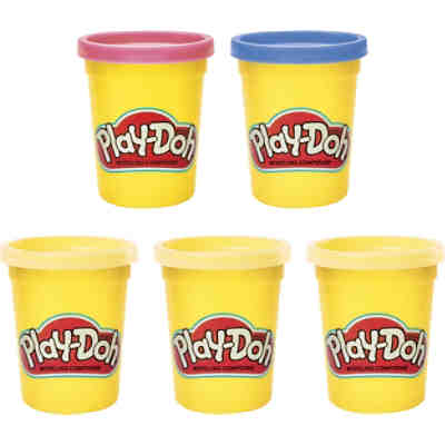 Play-Doh Fröhliche Farben 5 x 112 g, mit 3 Emoji-Dosen, Knetspielzeug für Kinder ab 2 Jahren