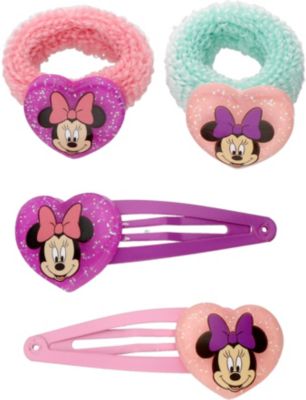6 x Minnie Mickey Maus Haarspangen Set Haargummis Mädchen Geburtstag Haarschmuck 