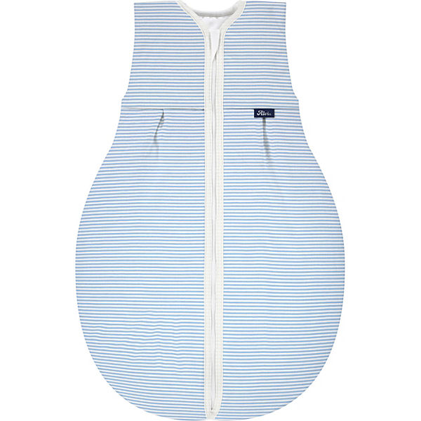 Schlafsack Jersey Thermo His Stripes, blau von Alvi, 110 cm
