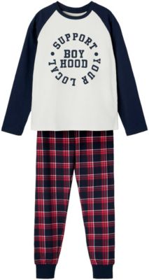 NAME IT Jungen Pyjama Schlafanzug grau blau Fußball Größe 86/92 bis 158/164 