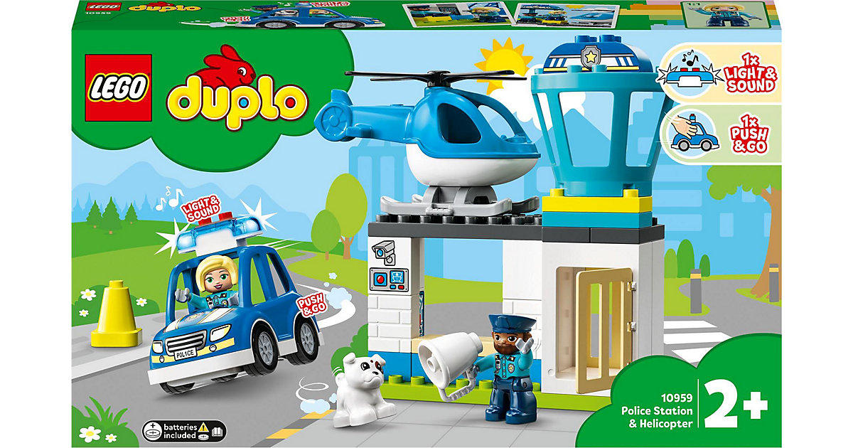 Image of 10959 DUPLO Polizeistation mit Hubschrauber und Polizeiauto, Konstruktionsspielzeug