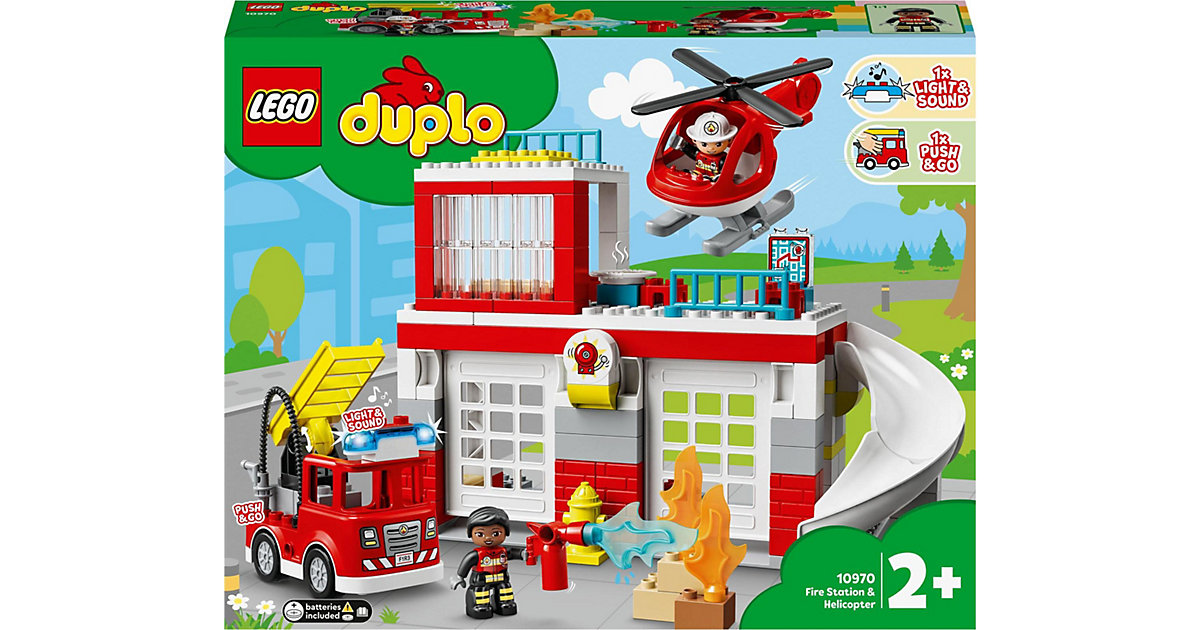 Spielzeug: Lego  DUPLO 10970 Feuerwehrwache mit Hubschrauber
