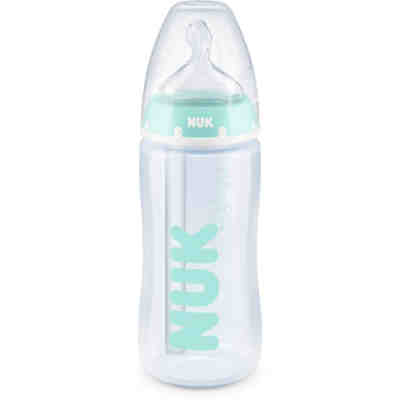 NUK Anti-Colic Professional Babyflasche mit Temperature Control, kiefergerechter Trinksauger, 300ml, BPA frei, 0-6 Monate, grün