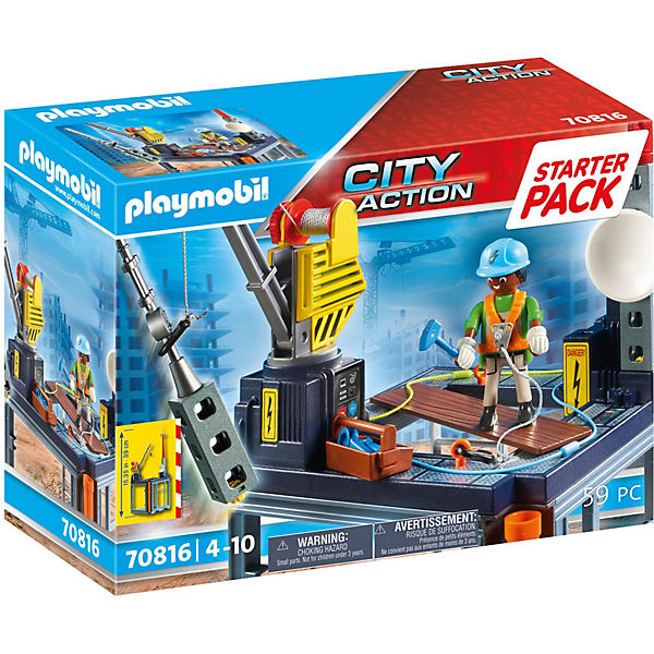 PLAYMOBIL® 70816 Starter Pack Baustelle mit Seilwinde