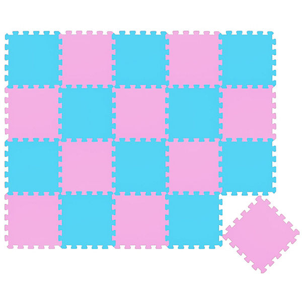 Puzzlematte Uni Pink Hellblau 20 Teile