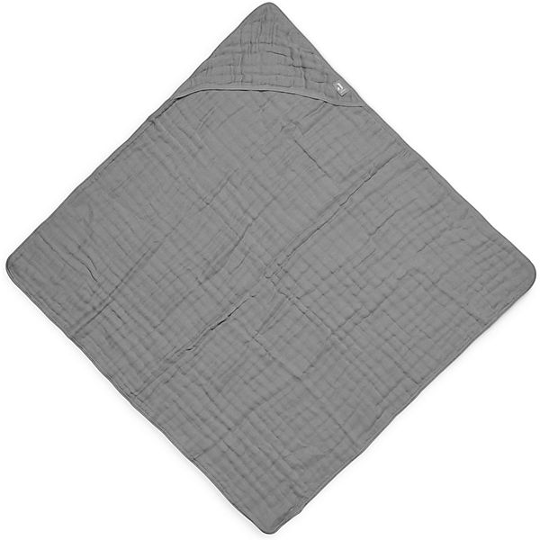 Kapuzenbadetuch wrinkled cotton 75 x 75 cm storm grey