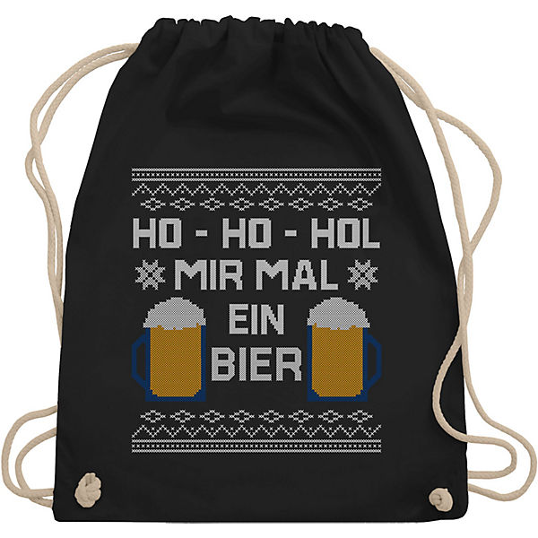 Weihnachten & Silvester Geschenke Party Deko - Turnbeutel - Ho Ho Hol mir mal ein Bier - Turnbeutel für Kinder