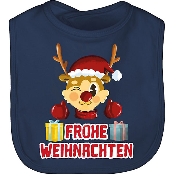 Weihnachten Baby Outfit Christmas - Baby Lätzchen Baumwolle - Frohe Weihnachten - Rentier - Lätzchen für Kinder