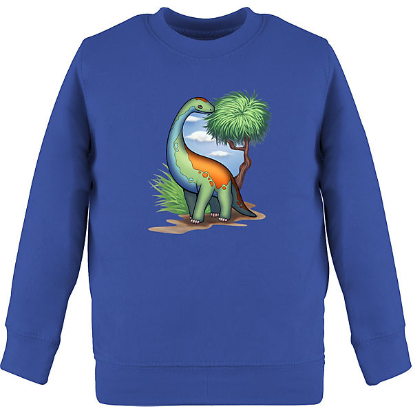 Tiermotiv Animal Print - Kinder Sweatshirt Pullover für Jungen und Mädchen - Dino - Langhals - Sweatshirts für Kinder