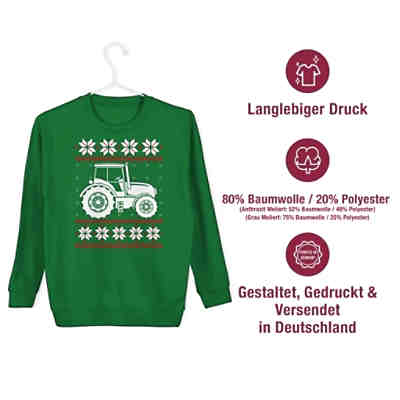 Weihnachten Kinder Geschenk Christmas - Kinder Sweatshirt Pullover für Jungen und Mädchen - Traktor Norwegermuster - Sweatshirts für Kinder