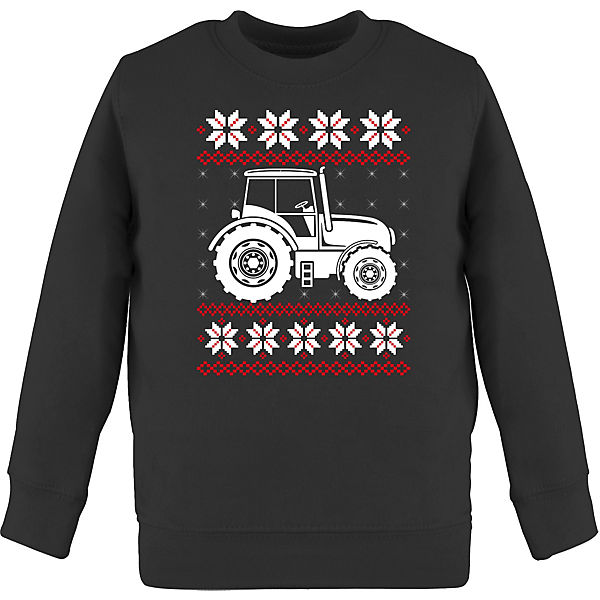 Weihnachten Kinder Geschenk Christmas - Kinder Sweatshirt Pullover für Jungen und Mädchen - Traktor Norwegermuster - Sweatshirts für Kinder
