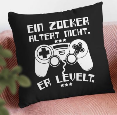 Kissen mit Schriftzug und Spruch Bedrucktes Kissen mit Füllung Ein