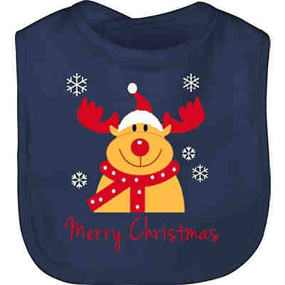 Weihnachten Baby Outfit Christmas - Baby Lätzchen Baumwolle - Merry Christmas Rentier - Lätzchen für Kinder